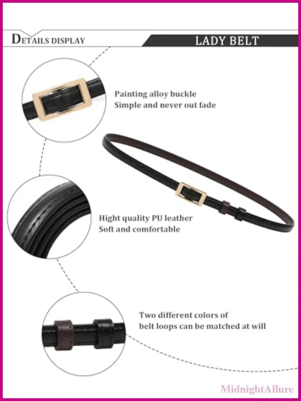 Hole-Free Reversible Skinny Belt 1/2
